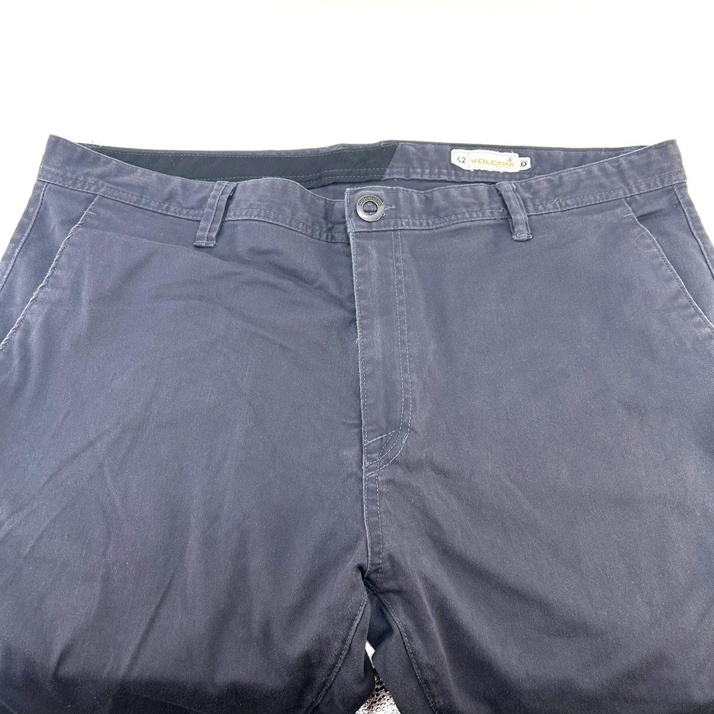 Volcom Frickin Modern Fit Chino Pants Mens 42x34 Dark Navy Blue Stretch Skater